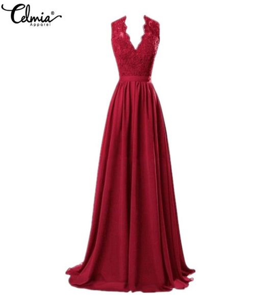 celmia women deep v neck sleeveless lace summer maxi long dress casual elegant party formal dress plus size vestidos j1906144735510, Black;pink
celmia women deep v neck sleeveless lace summer maxi long dress casual elegant party formal dress plus size vestidos j1906144735510, Black;pink