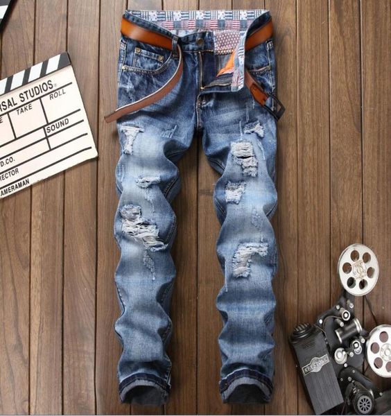 mens ripped straight leg light blue jeans slim fit designer washed hole biker denim pants streetwear 7901433753
mens ripped straight leg light blue jeans slim fit designer washed hole biker denim pants streetwear 7901433753