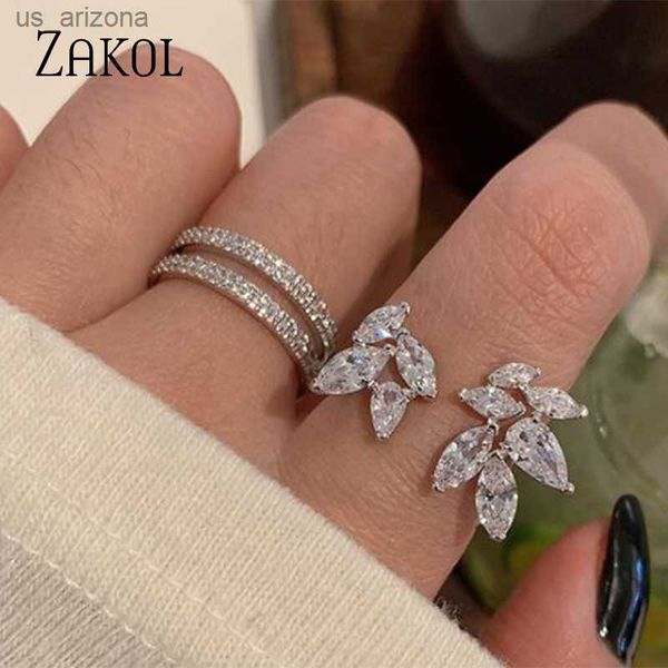 zakol korea shiny cubic zircon leaf shape open rings for women fashion geometry crystal finger ring anillos for party jewelry l230620, Silver
zakol korea shiny cubic zircon leaf shape open rings for women fashion geometry crystal finger ring anillos for party jewelry l230620, Silver