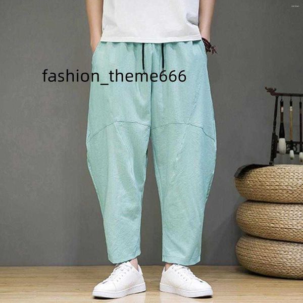 men's pants versatile jogger casual plus size thin breathable nine point trousers side pockets pure color, Black
men's pants versatile jogger casual plus size thin breathable nine point trousers side pockets pure color, Black