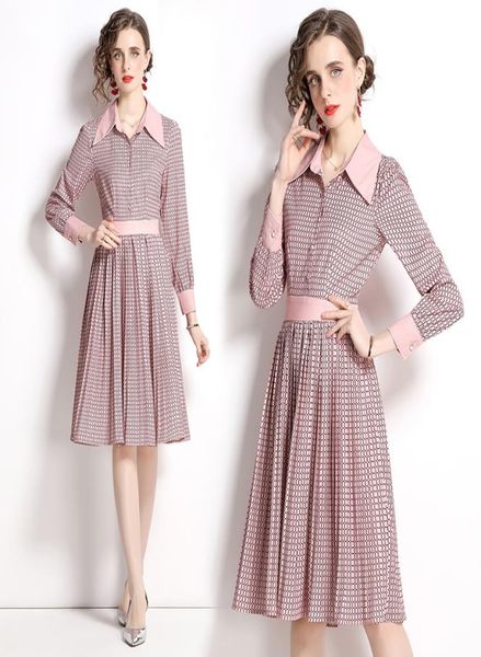 new tunic pleated midi dress summer fall pink patchwork plaid print lapel neck long sleeve singlebreasted women party fashion dem2693779, Black;gray
new tunic pleated midi dress summer fall pink patchwork plaid print lapel neck long sleeve singlebreasted women party fashion dem2693779, Black;gray