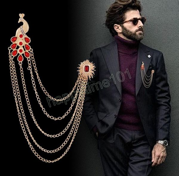 retro brooch pin for men suit peacock tassel collar pins with chain shirt crystal corsage luxury jewelry accessories6551393, Gray
retro brooch pin for men suit peacock tassel collar pins with chain shirt crystal corsage luxury jewelry accessories6551393, Gray