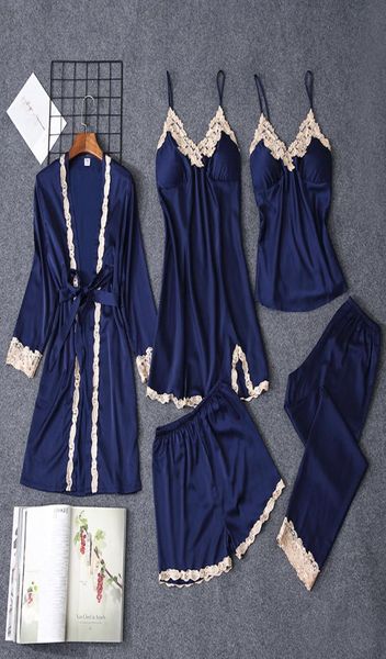 2019 new women pajamas 5 pieces satin sleepwear pijama silk home wear female sleep lounge pyjama with chest pads pyjama femme9447578, Black;red
2019 new women pajamas 5 pieces satin sleepwear pijama silk home wear female sleep lounge pyjama with chest pads pyjama femme9447578, Black;red