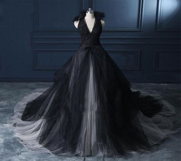 vintage 2021 black and white ivory wedding dress gothic v neck sleeveless lace appliques tulle skirt bridal gowns ruffles vestidos8144755
vintage 2021 black and white ivory wedding dress gothic v neck sleeveless lace appliques tulle skirt bridal gowns ruffles vestidos8144755