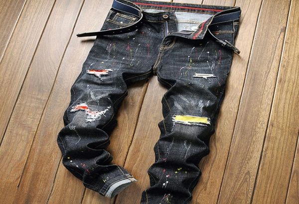 mens ink graffiti ripped jeans 2021 spring fashion black gray hole denim pants regular fit stretch trousers male2463320, Blue
mens ink graffiti ripped jeans 2021 spring fashion black gray hole denim pants regular fit stretch trousers male2463320, Blue
