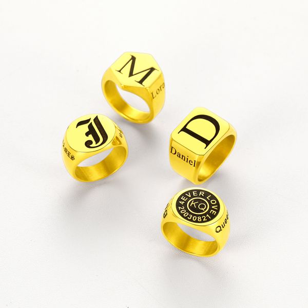 wedding rings u7 laser engrave upper case initial letter rings round hexagon square stainless steel name signet ring custom team family jewe, Slivery;golden
wedding rings u7 laser engrave upper case initial letter rings round hexagon square stainless steel name signet ring custom team family jewe, Slivery;golden