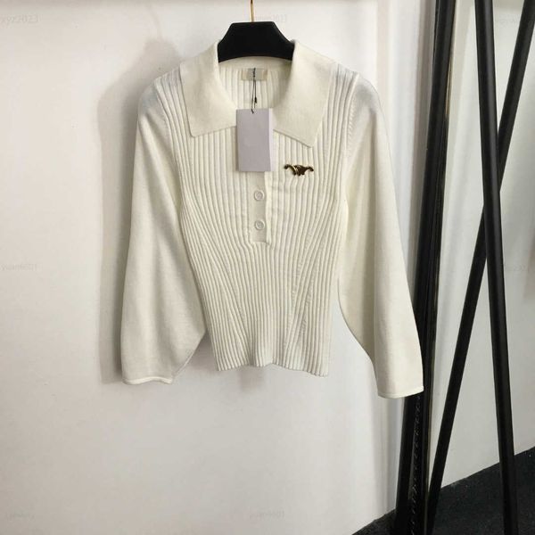 designer women clothes girl sweater chest logo hardware decoration knit cardigan size s-l polo neck slimming design knitted aug08, White
designer women clothes girl sweater chest logo hardware decoration knit cardigan size s-l polo neck slimming design knitted aug08, White