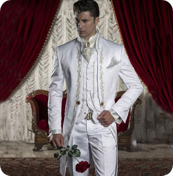 italian tailcoat wedding men suits with embroidery vintage long groom wear tuxedos 3 pieces jacketpantsvest slim fit costume h4801653, Black;gray
italian tailcoat wedding men suits with embroidery vintage long groom wear tuxedos 3 pieces jacketpantsvest slim fit costume h4801653, Black;gray