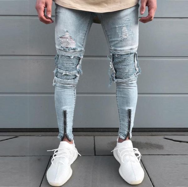 summer long pencil pants ripped jeans mens ripped slim fit motorcycle vintage denim jeans hiphop streetwear pants1101590, Blue 
summer long pencil pants ripped jeans mens ripped slim fit motorcycle vintage denim jeans hiphop streetwear pants1101590, Blue