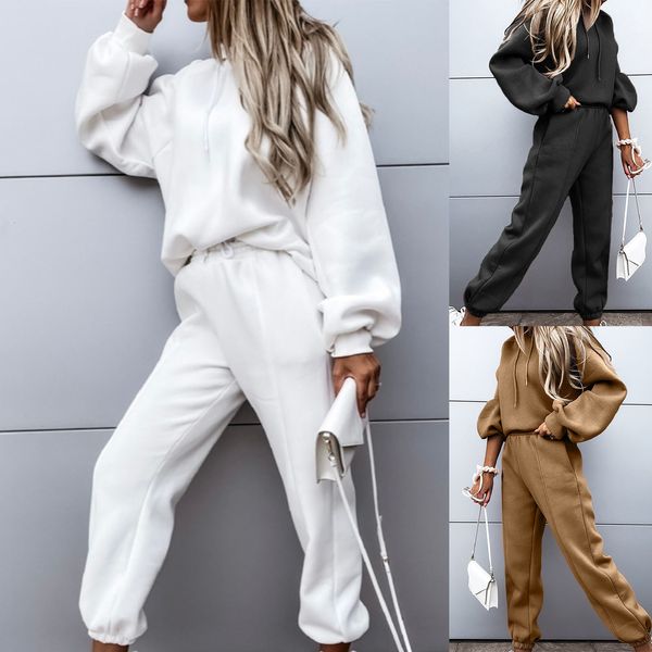 womens two piece pants lady tracksuit set 2 sweatshirt jogger sweatpants elastic waist long sleeve suit solid color casual hoodies pant outf, White
womens two piece pants lady tracksuit set 2 sweatshirt jogger sweatpants elastic waist long sleeve suit solid color casual hoodies pant outf, White