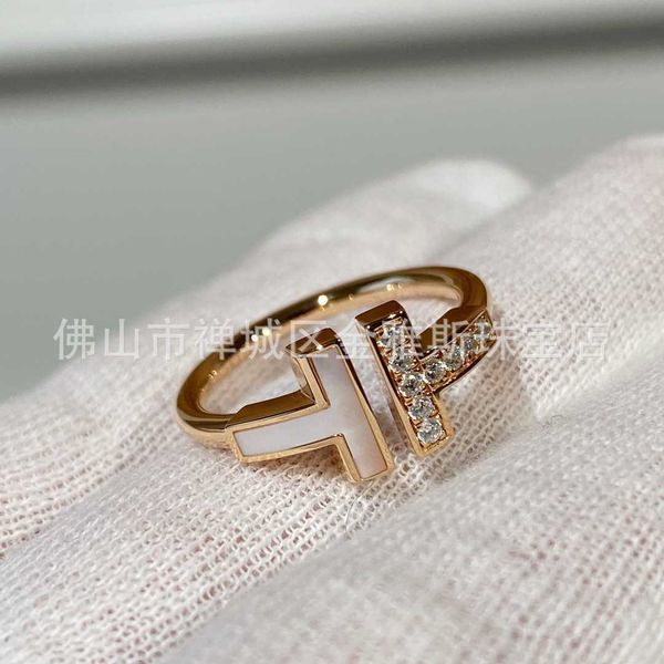 original v gold new double t diamond ring high edition cnc craft open thick plated with 18k, Silver
original v gold new double t diamond ring high edition cnc craft open thick plated with 18k, Silver