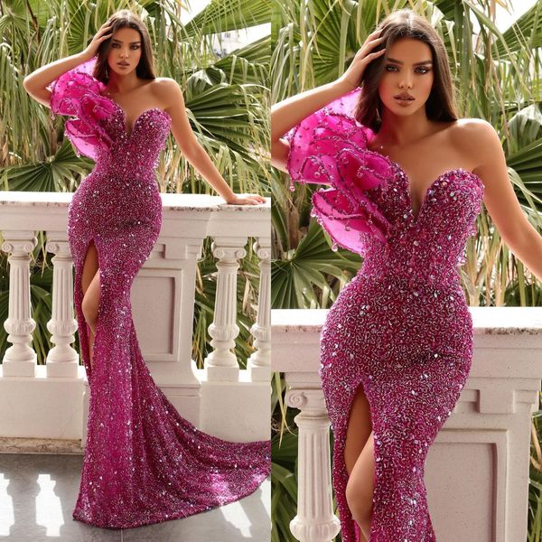 rosy pink sequins mermaid evening dresses sweetheart ruffle shoulder party prom dress split formal long red carpet dress for special occasio, Black;red
rosy pink sequins mermaid evening dresses sweetheart ruffle shoulder party prom dress split formal long red carpet dress for special occasio, Black;red