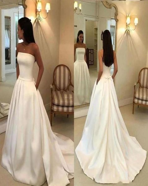 2021 strapless wedding dresses with pockets bowtie with sweep train satin a line wedding bridal gowns9764283, White
2021 strapless wedding dresses with pockets bowtie with sweep train satin a line wedding bridal gowns9764283, White
