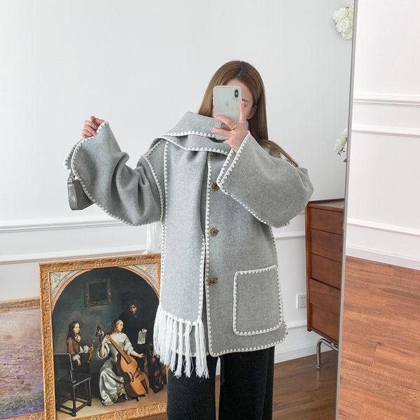 womens toteme tassel scarf collar wool coat single-breasted loose jacket outwear casual, Black;brown
womens toteme tassel scarf collar wool coat single-breasted loose jacket outwear casual, Black;brown