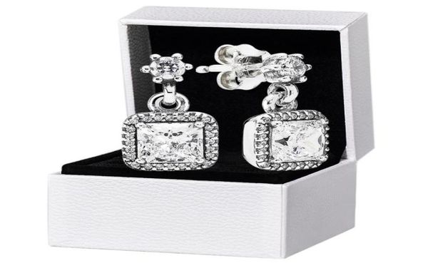 square cz diamond pendant stud earrings for p 925 sterling silver wedding party jewelry for women girlfriend gift designer e3308433, Golden;silver