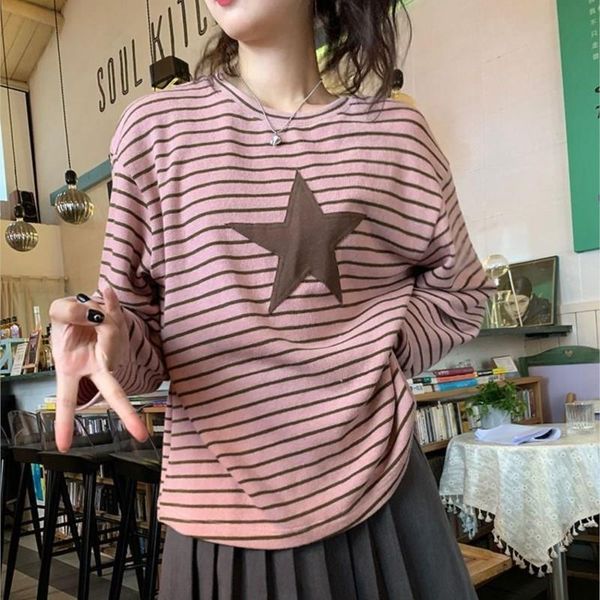 women's t shirt 2023 y2k korean retro striped star pattern long sleeve t shirt female version of harajuku loose casual joker 230809, White
women's t shirt 2023 y2k korean retro striped star pattern long sleeve t shirt female version of harajuku loose casual joker 230809, White