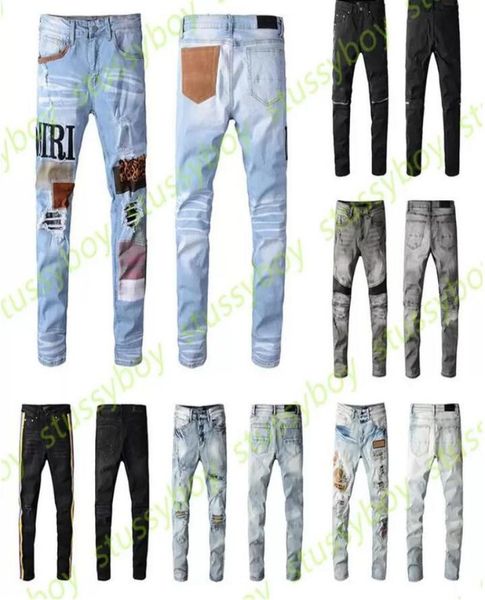 fashion mens designer jeans ripped denim pants luxury hip hop distressed zipper trousers for male size 28403395177, Blue
fashion mens designer jeans ripped denim pants luxury hip hop distressed zipper trousers for male size 28403395177, Blue