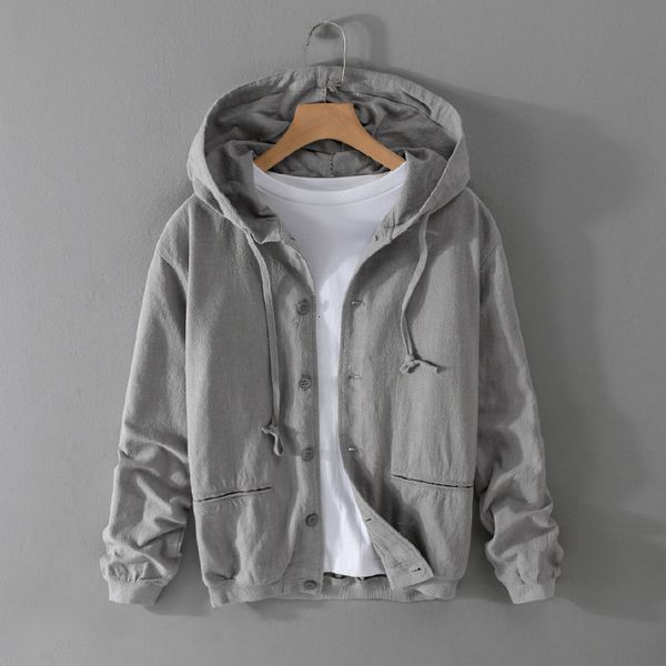 mens jackets y201 spring fall fashion cotton linen hooded jacket long sleeve solid color casual coat teen japan style simple basic 230810, Black;brown
mens jackets y201 spring fall fashion cotton linen hooded jacket long sleeve solid color casual coat teen japan style simple basic 230810, Black;brown