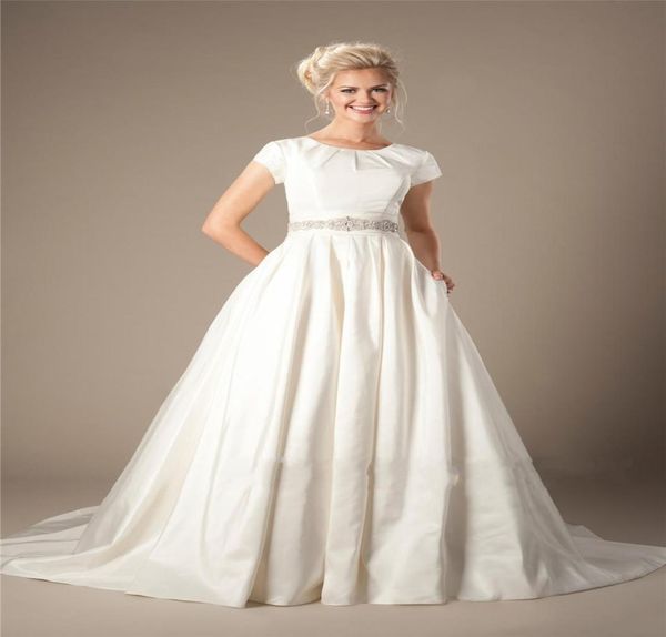 vestido de noiva vintage taffeta modest wedding dresses with cap sleeves jewel neck buttons crystals belt lds bridal gowns with po8449055, White
vestido de noiva vintage taffeta modest wedding dresses with cap sleeves jewel neck buttons crystals belt lds bridal gowns with po8449055, White
