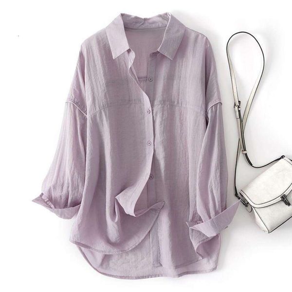 spring and summer loose breathable womens blouses imitation long sleeve shirt design casual chiffon sun protective, White
spring and summer loose breathable womens blouses imitation long sleeve shirt design casual chiffon sun protective, White