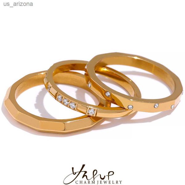 yhpup charm stainless steel minimalist golden finger thin exquisite rings pvd waterproof stylish trendy korean jewelry for women l230620, Silver
yhpup charm stainless steel minimalist golden finger thin exquisite rings pvd waterproof stylish trendy korean jewelry for women l230620, Silver