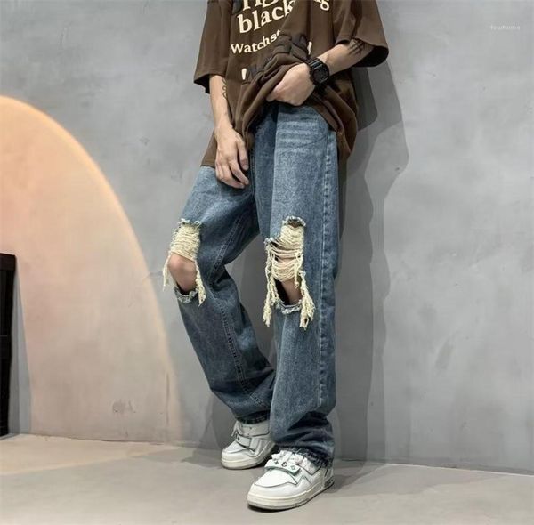 men039s jeans summer blue ripped men fashion casual baggy wide leg streetwear hip hop loose straight denim pants mens trousersm1667947
men039s jeans summer blue ripped men fashion casual baggy wide leg streetwear hip hop loose straight denim pants mens trousersm1667947