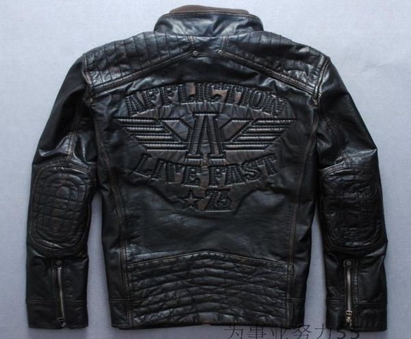 2018 affliction motorcycle leather jackets short style back embroidery a letter limited edition genuine leather jacket1416006, Black
2018 affliction motorcycle leather jackets short style back embroidery a letter limited edition genuine leather jacket1416006, Black