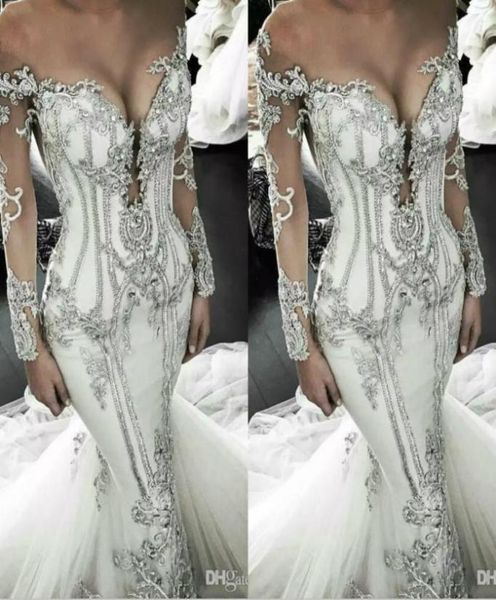 glamorous mermaid wedding dresses jewel crystal illusion long sleeves bling bridal gowns sweep train plus size wedding dress1926877, White
glamorous mermaid wedding dresses jewel crystal illusion long sleeves bling bridal gowns sweep train plus size wedding dress1926877, White