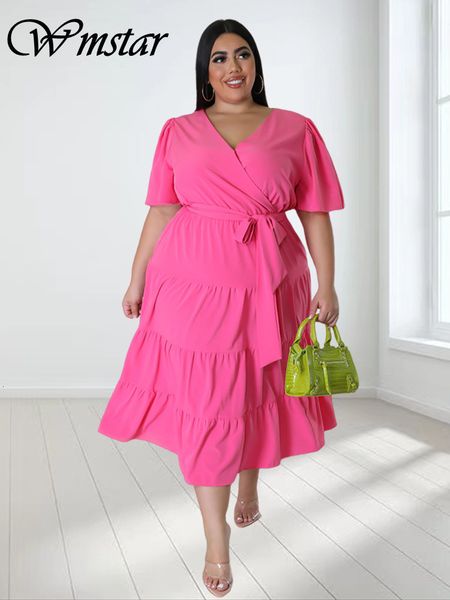 plus size dresses wmstar size for women v neck in summer clothes solid elegant with bandage maxi dress wholesale drop 230809, Black
plus size dresses wmstar size for women v neck in summer clothes solid elegant with bandage maxi dress wholesale drop 230809, Black