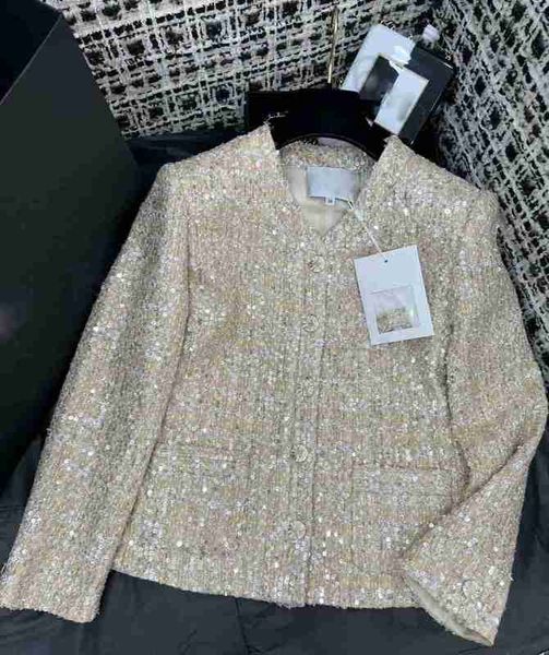 women's jackets designer 2023 early autumn new small fragrant v-neck single breasted fashion versatile champagne sequin coat taqj, Black;brown
women's jackets designer 2023 early autumn new small fragrant v-neck single breasted fashion versatile champagne sequin coat taqj, Black;brown