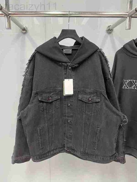 men's jackets designer high edition new luxury fashion b family denim sweater made of old fur edge fake two piece spliced and women, Black;brown
men's jackets designer high edition new luxury fashion b family denim sweater made of old fur edge fake two piece spliced and women, Black;brown