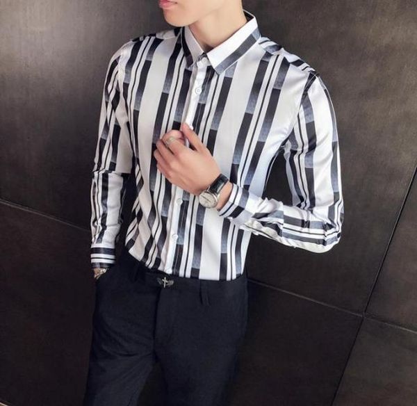 men039s casual shirts spring autumn longsleeved shirt highquality british style slim striped fashion dress nightclub2783098, White;black
men039s casual shirts spring autumn longsleeved shirt highquality british style slim striped fashion dress nightclub2783098, White;black
