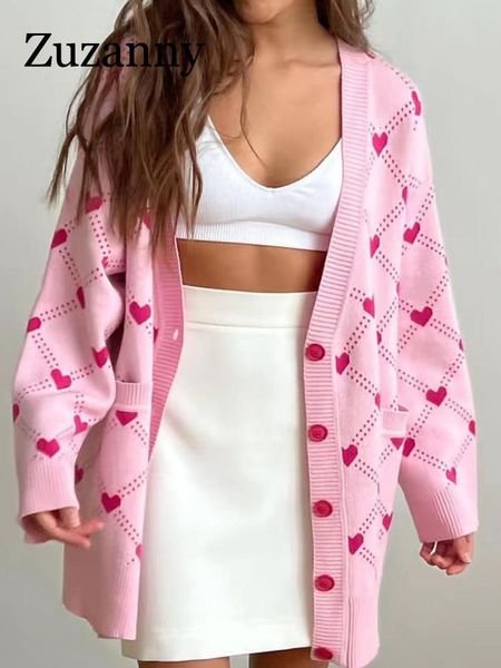 women's knits tees zuzanny women pink hearts print oversize cardigan soft vneck thiick knitted jacket winter button vintage for 230809, White
women's knits tees zuzanny women pink hearts print oversize cardigan soft vneck thiick knitted jacket winter button vintage for 230809, White