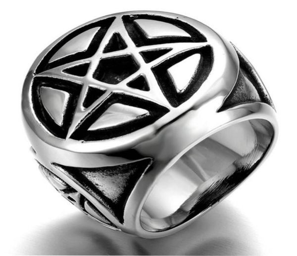 cluster rings men039s silver color pentacle pentagram star stainless steel biker ring7501147, Golden;silver
cluster rings men039s silver color pentacle pentagram star stainless steel biker ring7501147, Golden;silver