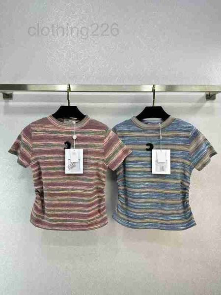 women's knits & tees designer 2023 early autumn new round neck contrast stripe slim fit versatile short sleeve knitted bymq, White
women's knits & tees designer 2023 early autumn new round neck contrast stripe slim fit versatile short sleeve knitted bymq, White