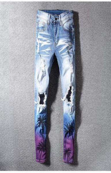luxury designer denim jeans coconut palm print color fashion men cultivate morality bad stretch denim jeans hole hole designer2861397, Blue
luxury designer denim jeans coconut palm print color fashion men cultivate morality bad stretch denim jeans hole hole designer2861397, Blue