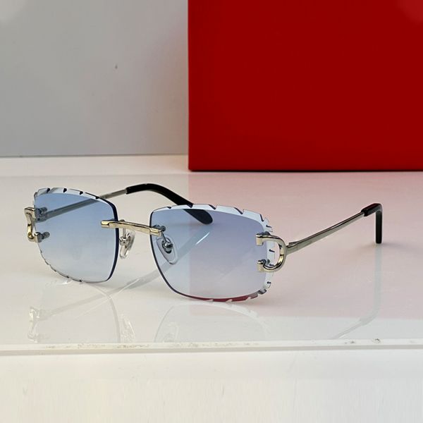 women sunglasses designer carti glasses blue glasses frameless cutting lenses metal leg bicolor lens lunettes de soleil pour femmes luxury s, White;black
women sunglasses designer carti glasses blue glasses frameless cutting lenses metal leg bicolor lens lunettes de soleil pour femmes luxury s, White;black