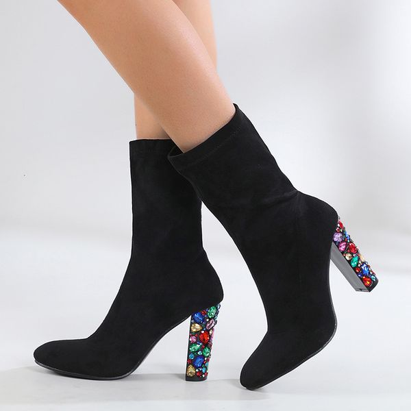 boots 2023 black women ankle high heels short socks boot flock heel female british style booties spring big size 230810
boots 2023 black women ankle high heels short socks boot flock heel female british style booties spring big size 230810
