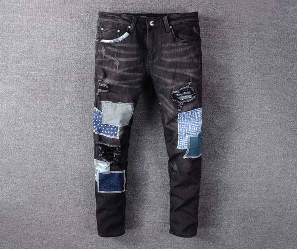 21ss classic mens jeans hip hop stylist pants distressed ripped biker slim fit motorcycle denim jean6987192, Blue
21ss classic mens jeans hip hop stylist pants distressed ripped biker slim fit motorcycle denim jean6987192, Blue