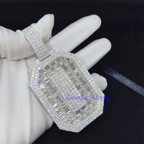 custom luxury jewelry vvs baguette moissanite diamond solid back charm hip hop bling initial letter iced out moissanite pendant, Silver
custom luxury jewelry vvs baguette moissanite diamond solid back charm hip hop bling initial letter iced out moissanite pendant, Silver