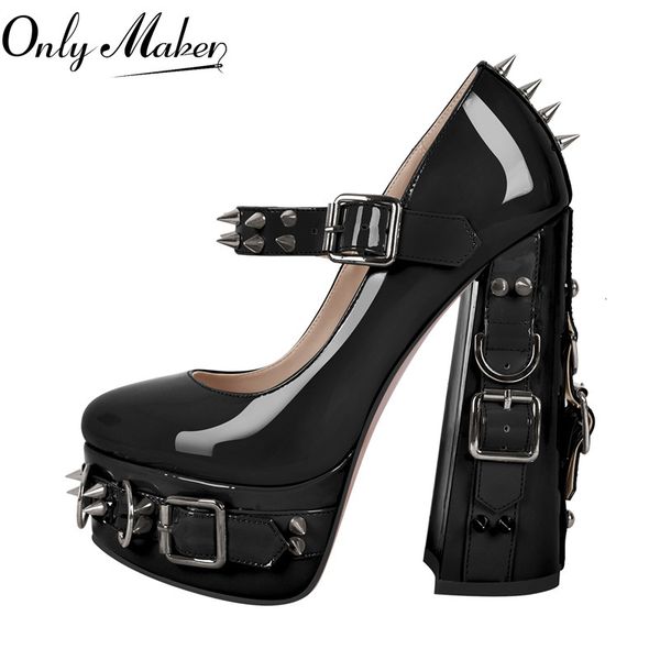 dress shoes onlymaker women platform gothic buckle belt ring rivet shinny y high heels ankle strap heeled punk pumps 230809, Black
dress shoes onlymaker women platform gothic buckle belt ring rivet shinny y high heels ankle strap heeled punk pumps 230809, Black