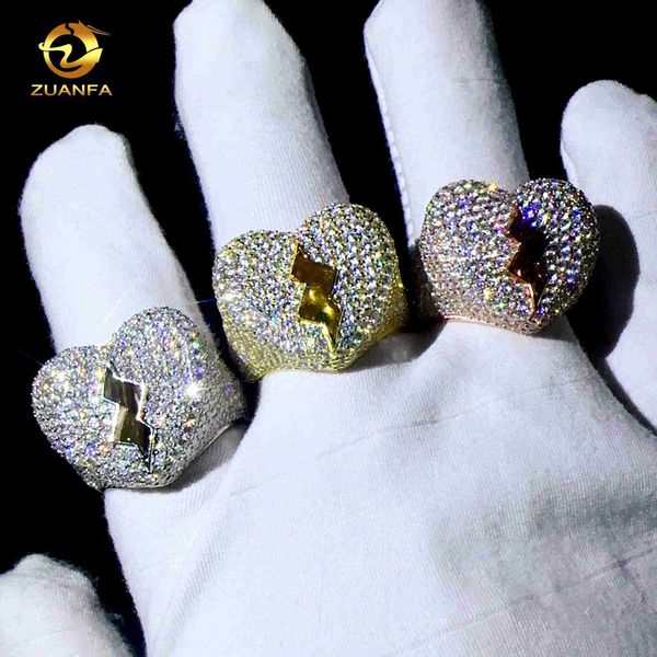 designer jewelry moissanite jewelry hip hop broken heart rings pass diamond tester positive iced out rings, Silver
designer jewelry moissanite jewelry hip hop broken heart rings pass diamond tester positive iced out rings, Silver