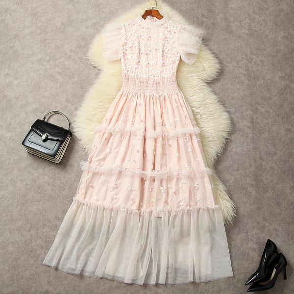 european and american women's clothing 2023 autumn new short sleeve stand collar pink mesh embroidery fashion pleated dress xxl, Black;gray
european and american women's clothing 2023 autumn new short sleeve stand collar pink mesh embroidery fashion pleated dress xxl, Black;gray
