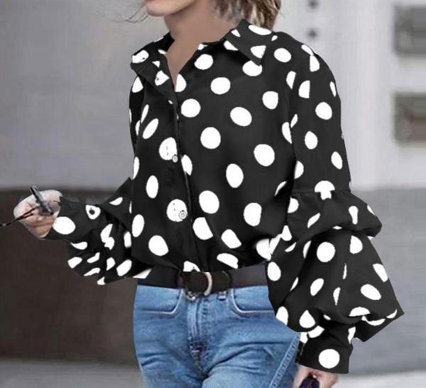 women's blouses & shirts women leopard print blouse shirt vintage autumn polka dot button loose long lantern sleeve lapeelegant office, White
women's blouses & shirts women leopard print blouse shirt vintage autumn polka dot button loose long lantern sleeve lapeelegant office, White