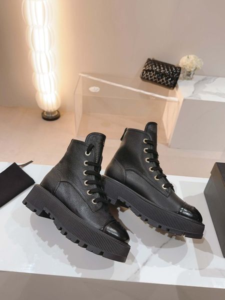 Image of Lace up short boots Luxury Short Boots Autumn Women&#039;s Luxury Leather Boots High quality fashion boots