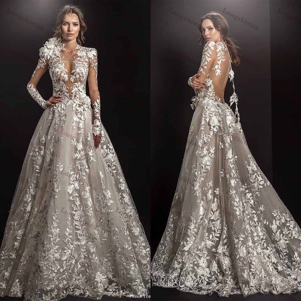 3d-flowers a-line wedding dresses new deep v-neck backless bridal gown long-sleeve lace brush train vestidos de novia customized d-h23250, White
3d-flowers a-line wedding dresses new deep v-neck backless bridal gown long-sleeve lace brush train vestidos de novia customized d-h23250, White