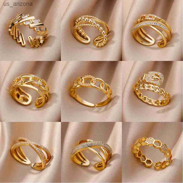 fashion gold color stainless steel rings for women chain hollow out crystal zircon finger ring jewelry 2023 gift anillos mujer l230620, Silver
fashion gold color stainless steel rings for women chain hollow out crystal zircon finger ring jewelry 2023 gift anillos mujer l230620, Silver