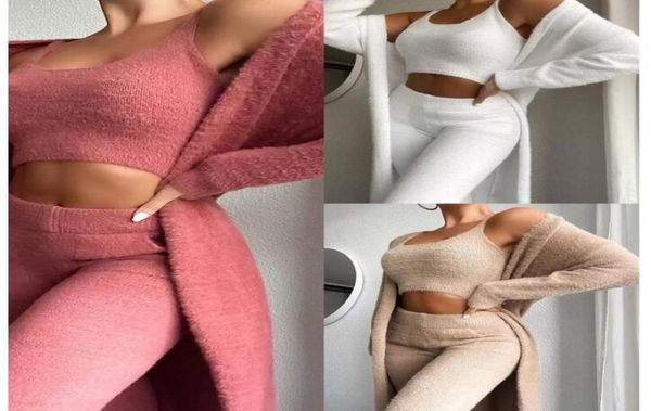 women 3 piece tracksuits winter home wear suit casual pajamas set lady female soft warm long sleeve cardigan vest pants4757231, Gray
women 3 piece tracksuits winter home wear suit casual pajamas set lady female soft warm long sleeve cardigan vest pants4757231, Gray