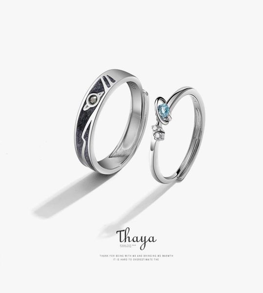 thaya women rings jewelry 3d texture rings blue planet couple 925 sterling silver rings for women engagement gift 2010061112900, Golden;silver
thaya women rings jewelry 3d texture rings blue planet couple 925 sterling silver rings for women engagement gift 2010061112900, Golden;silver
