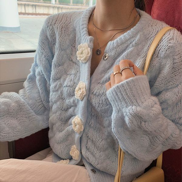 women's knits tees deeptown korean style kawaii pink knitted cardigan sweater women flowers button beige long sleeve jumper winter blue, White
women's knits tees deeptown korean style kawaii pink knitted cardigan sweater women flowers button beige long sleeve jumper winter blue, White